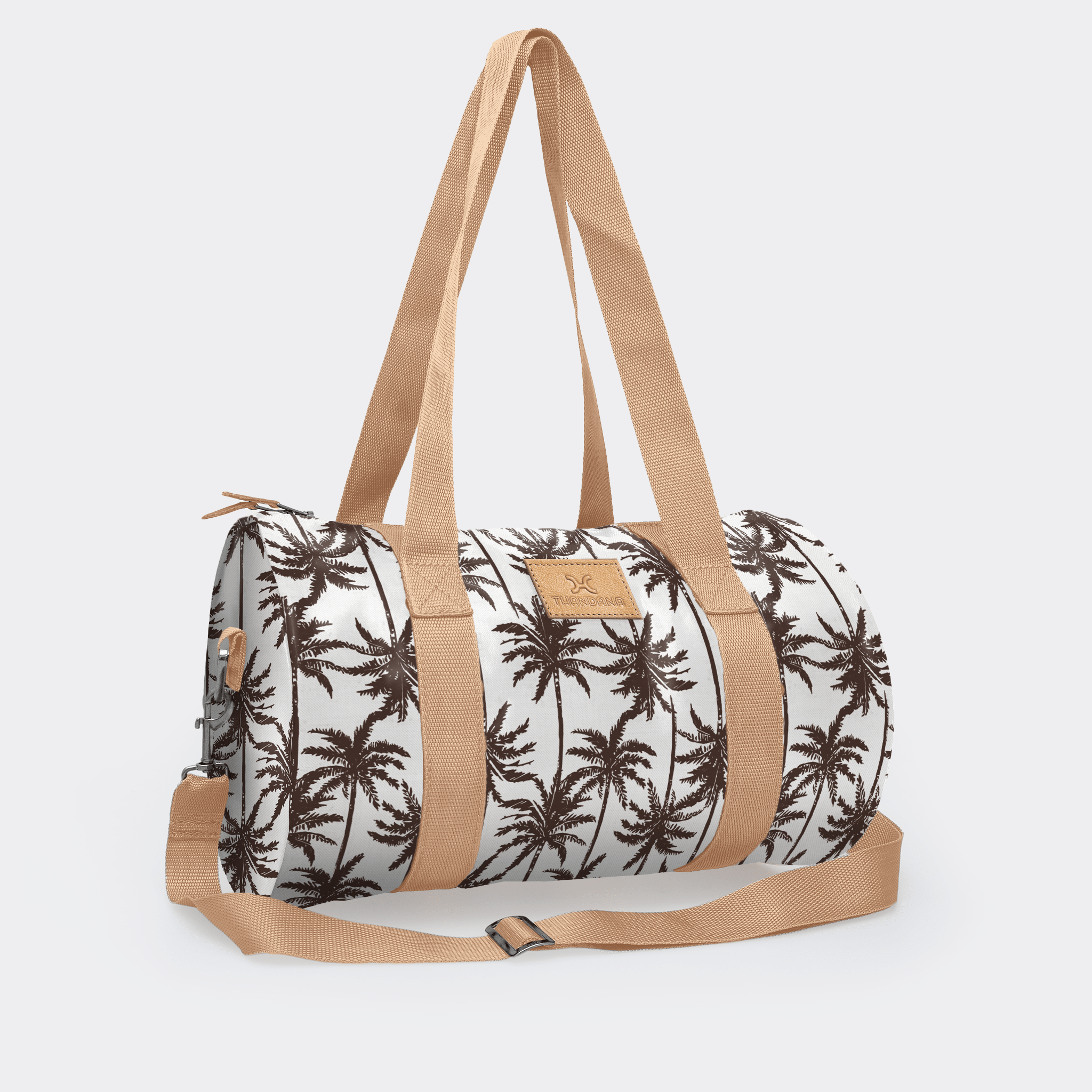 Thandana Laminated Fabric Sports & Gym Bag - Beige Trim - KaryKase
