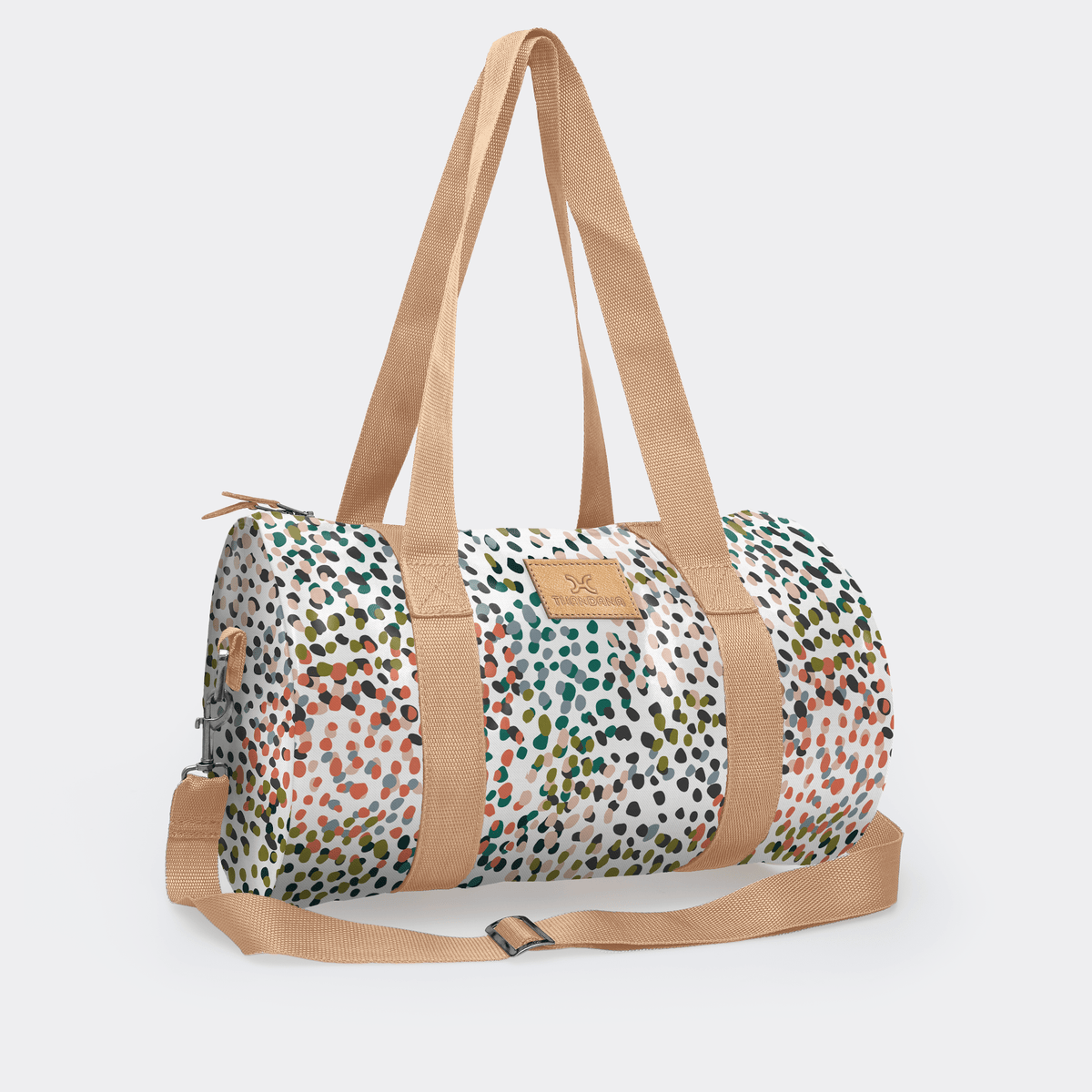 Thandana Laminated Fabric Sports & Gym Bag - Beige Trim - KaryKase