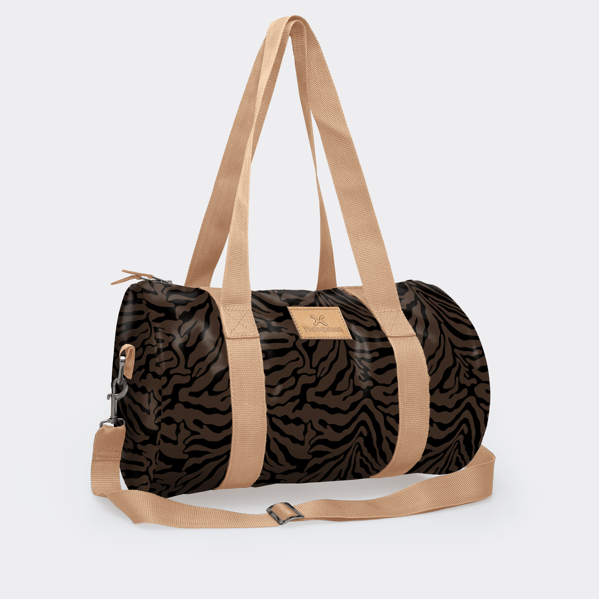 Thandana Laminated Fabric Sports & Gym Bag - Beige Trim - KaryKase