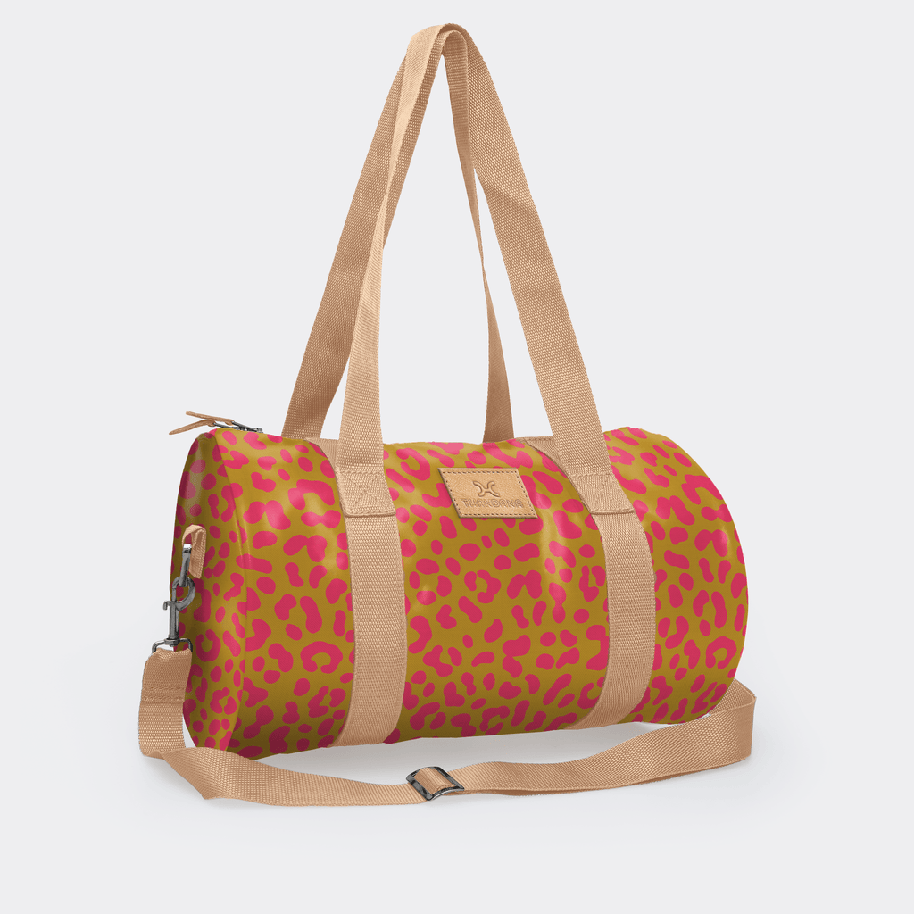 Thandana Laminated Fabric Sports & Gym Bag - Beige Trim - KaryKase