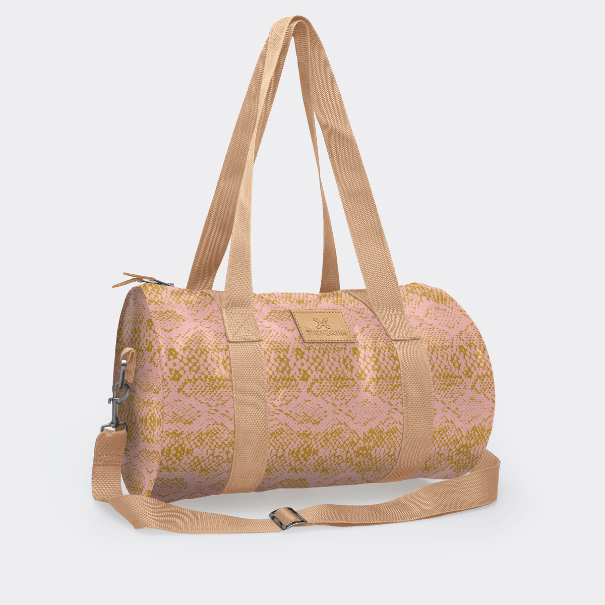 Thandana Laminated Fabric Sports & Gym Bag - Beige Trim - KaryKase