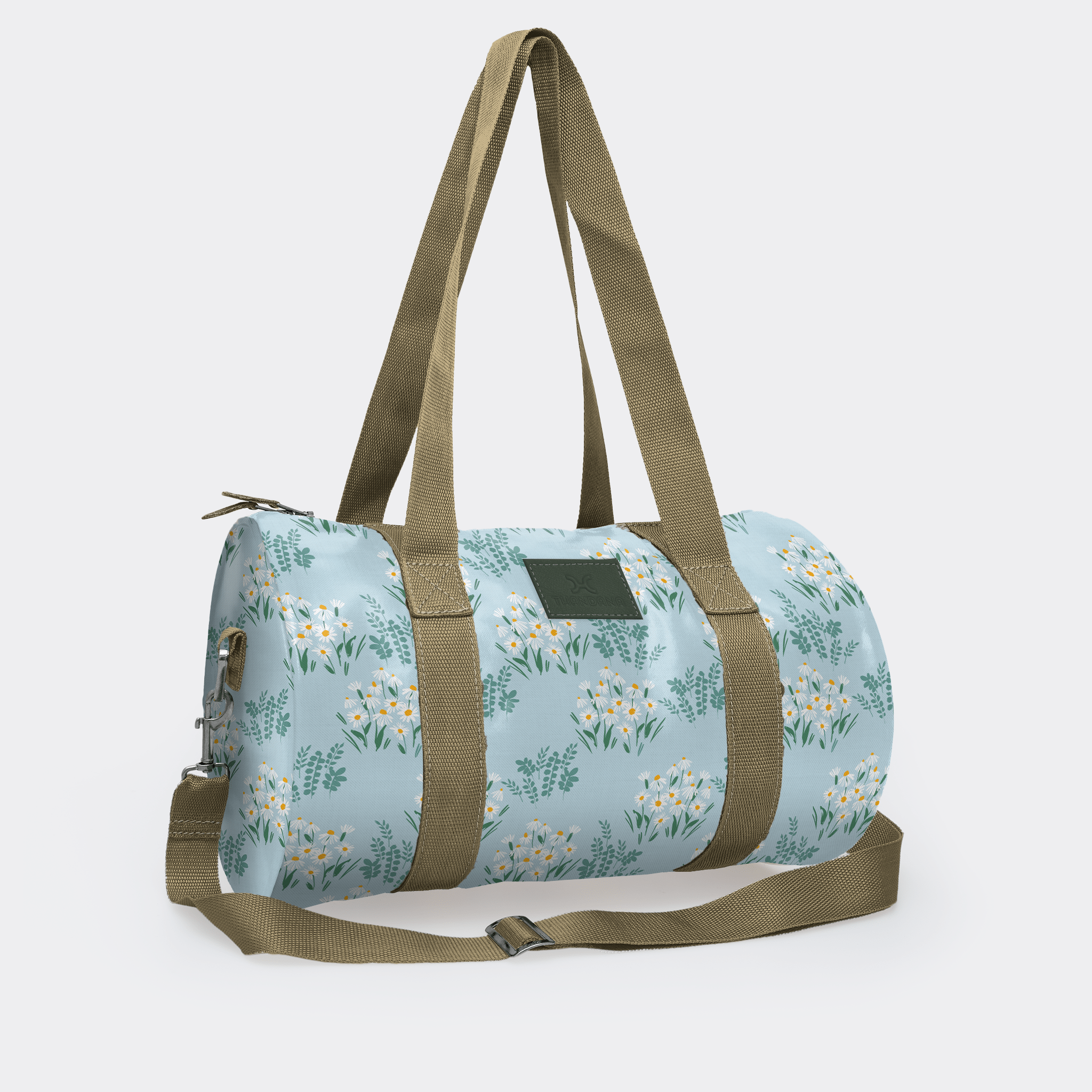 Thandana Laminated Fabric Sports & Gym Bag - Olive Trim - KaryKase