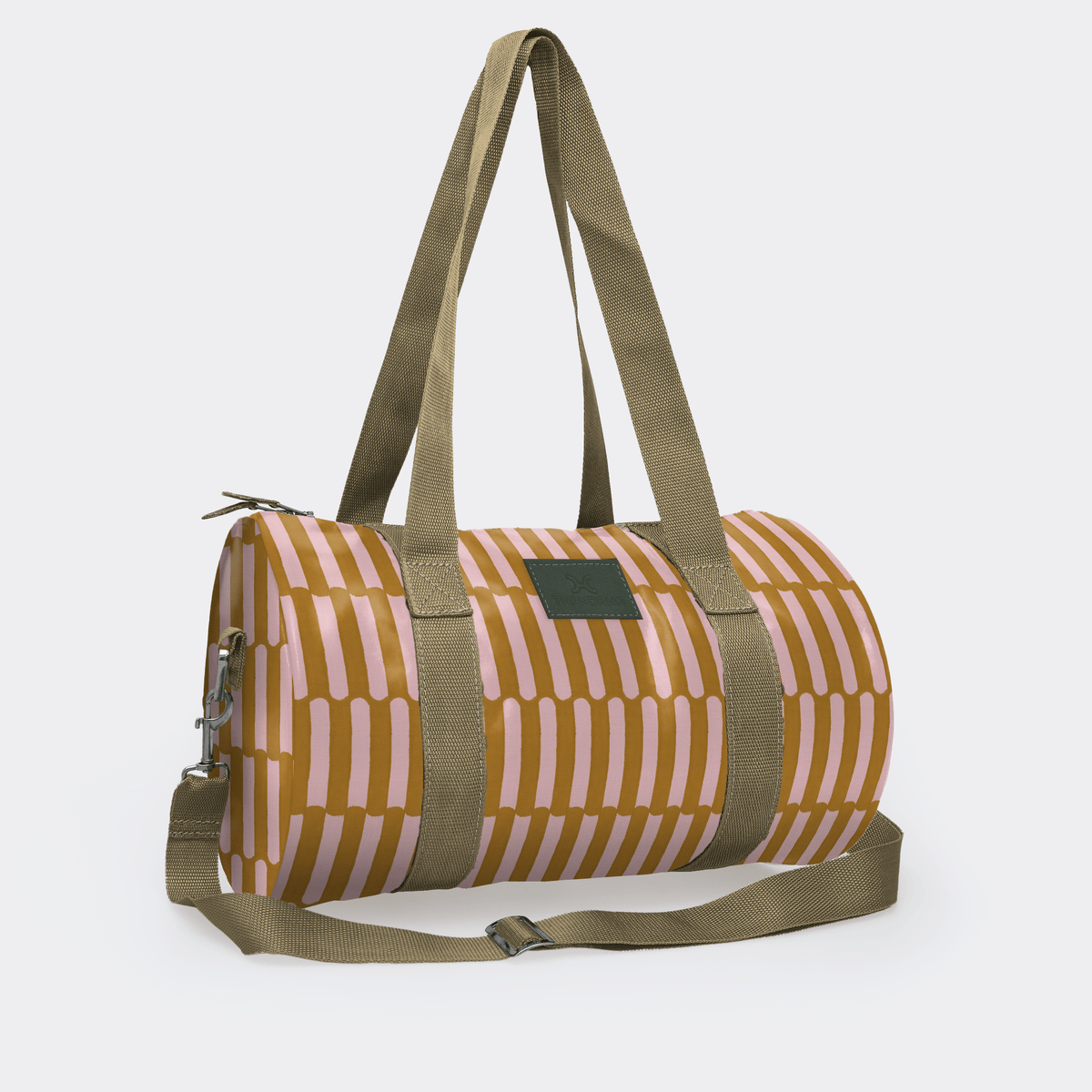 Thandana Laminated Fabric Sports & Gym Bag - Olive Trim - KaryKase