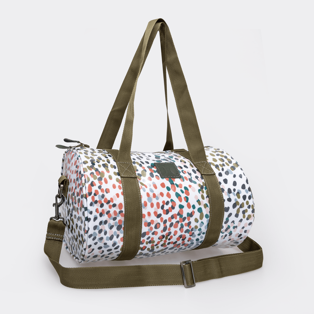 Thandana Laminated Fabric Sports & Gym Bag - Olive Trim - KaryKase