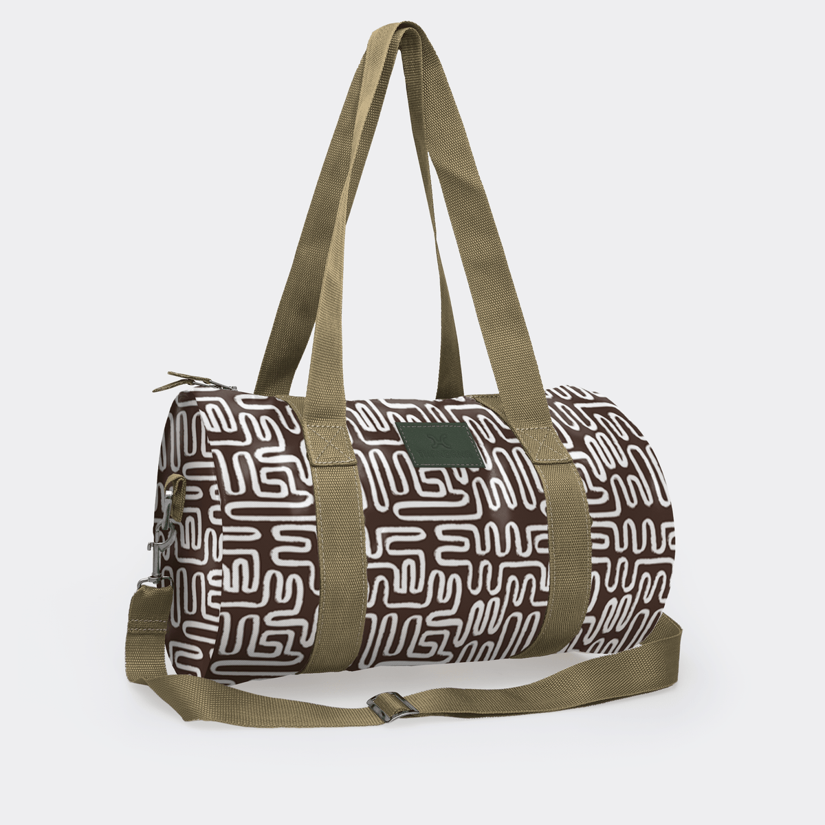 Thandana Laminated Fabric Sports & Gym Bag - Olive Trim - KaryKase