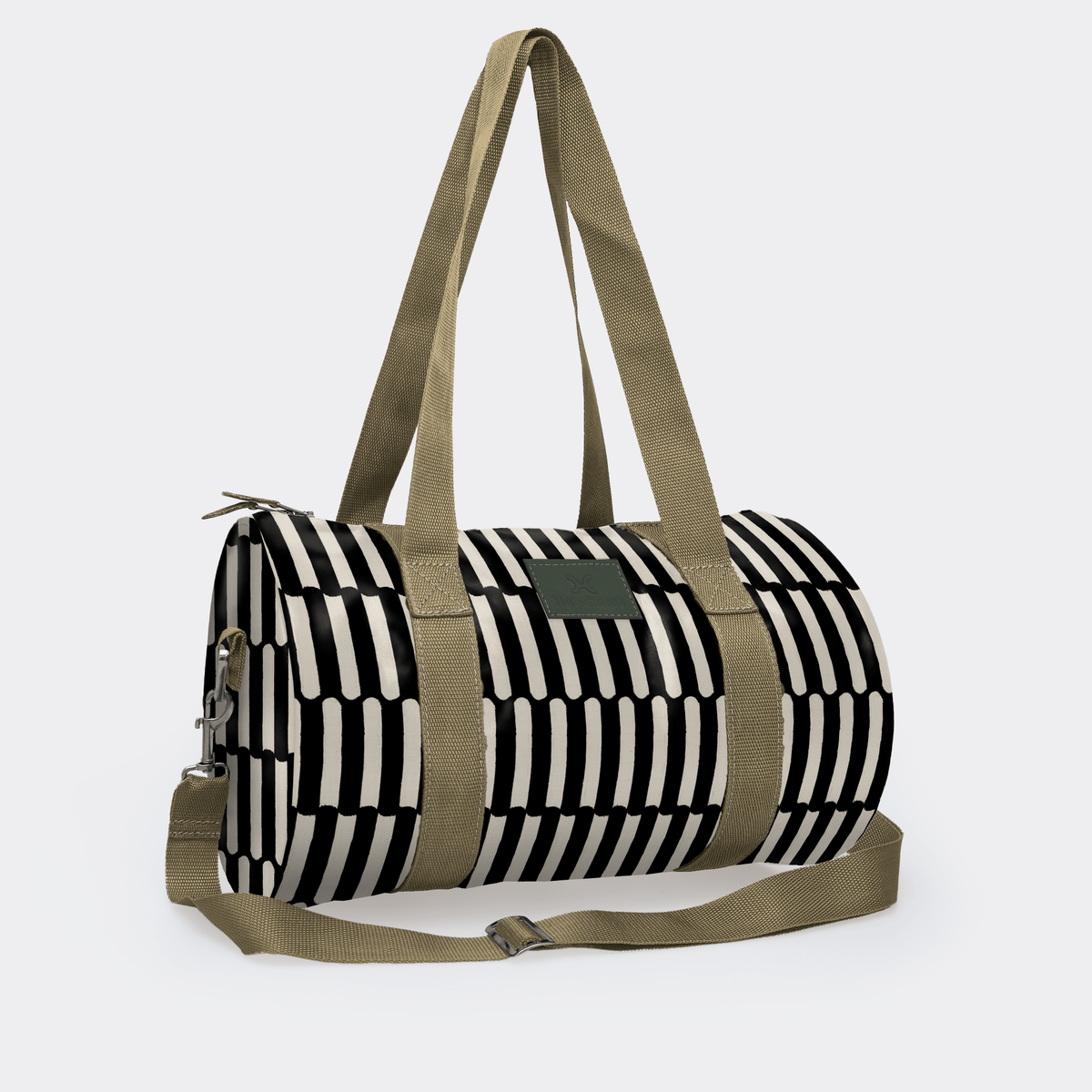 Thandana Laminated Fabric Sports & Gym Bag - Olive Trim - KaryKase