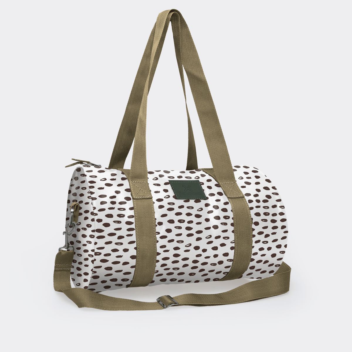Thandana Laminated Fabric Sports & Gym Bag - Olive Trim - KaryKase