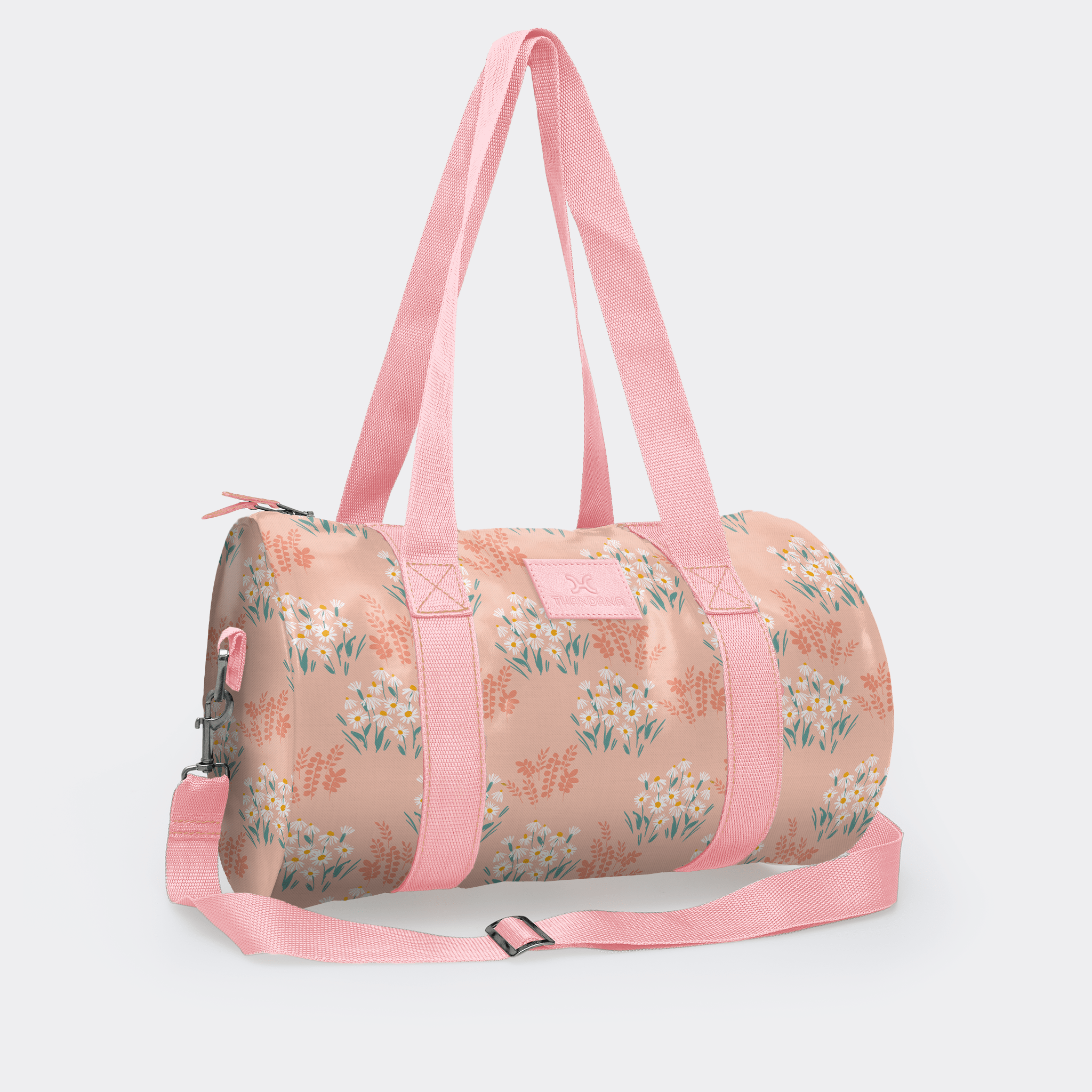Thandana Laminated Fabric Sports & Gym Bag - Pink Trim - KaryKase