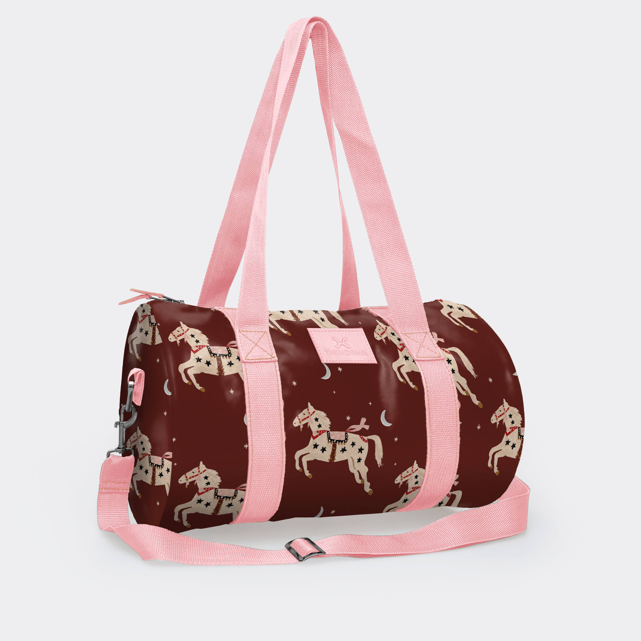 Thandana Laminated Fabric Sports & Gym Bag - Pink Trim - KaryKase
