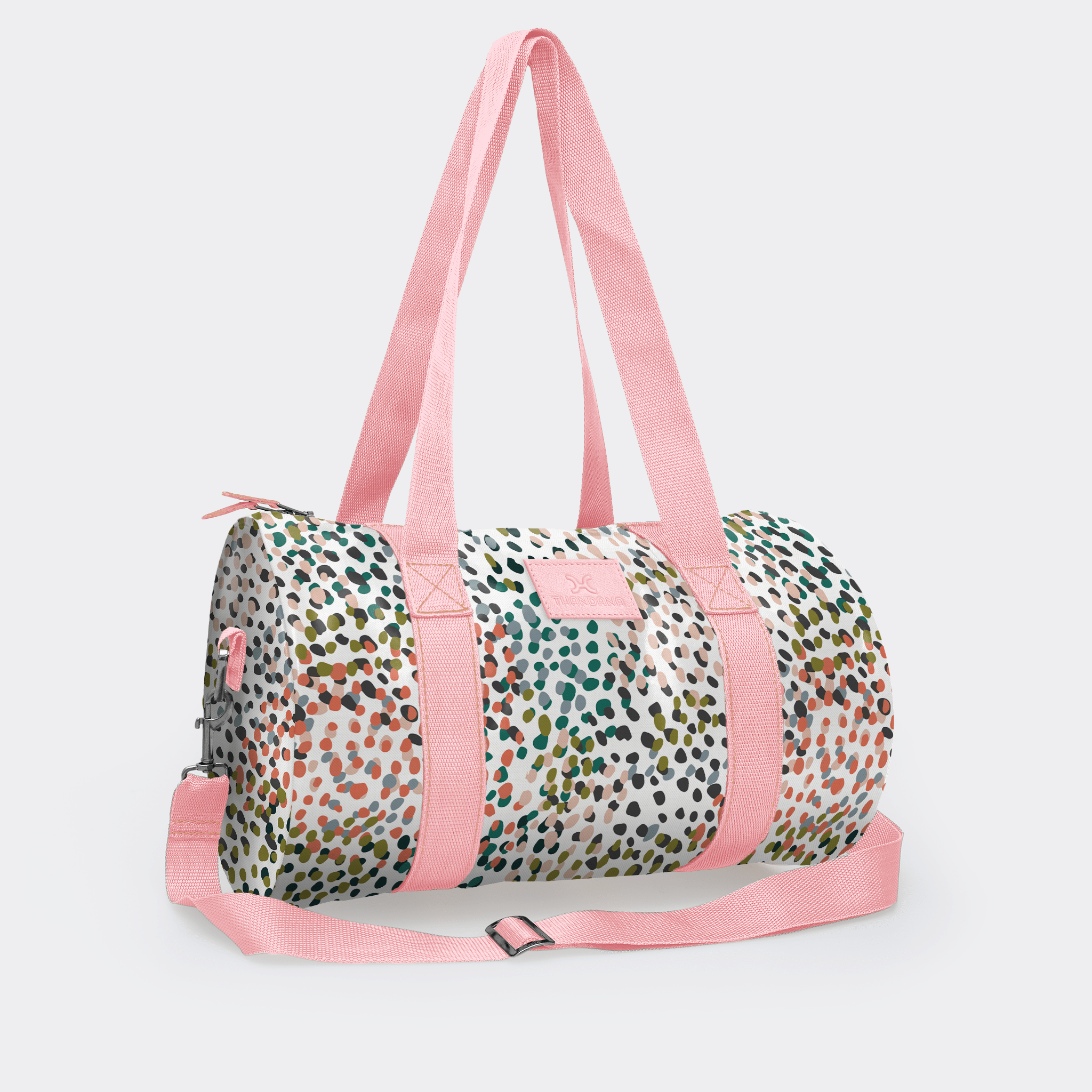 Thandana Laminated Fabric Sports & Gym Bag - Pink Trim - KaryKase