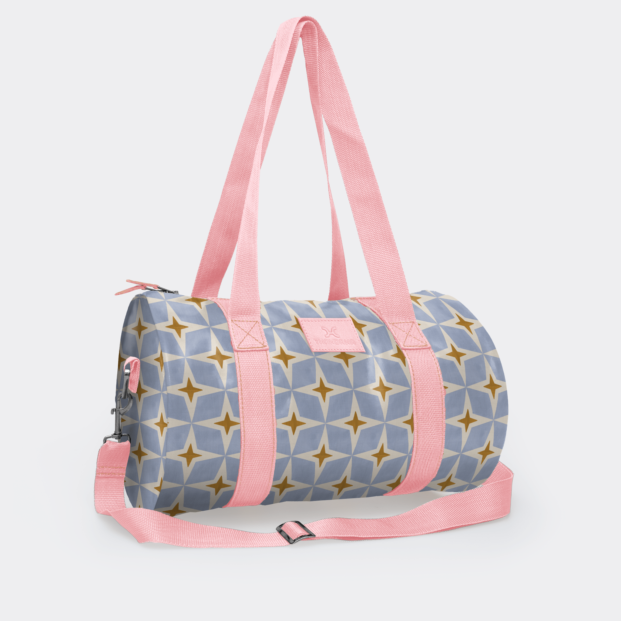 Thandana Laminated Fabric Sports & Gym Bag - Pink Trim - KaryKase