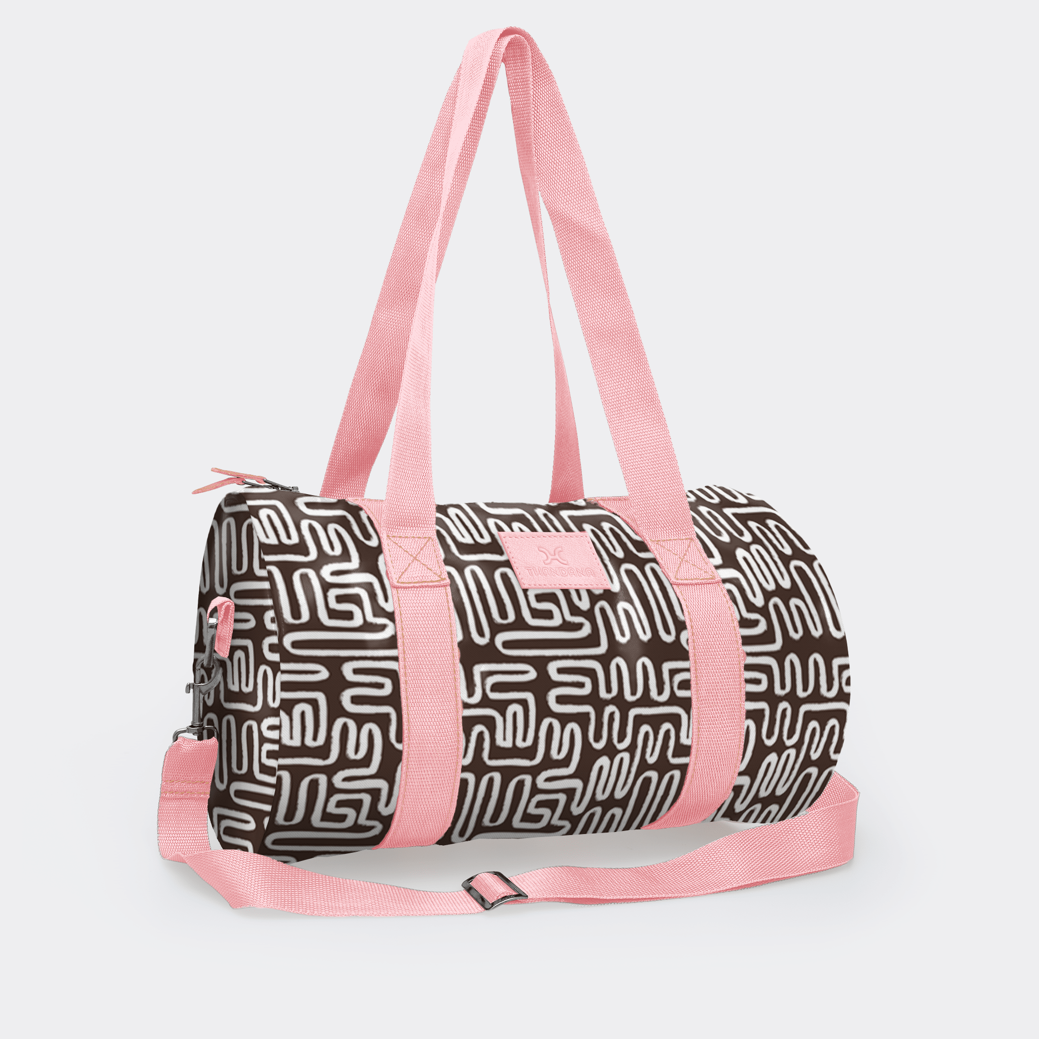 Thandana Laminated Fabric Sports & Gym Bag - Pink Trim - KaryKase