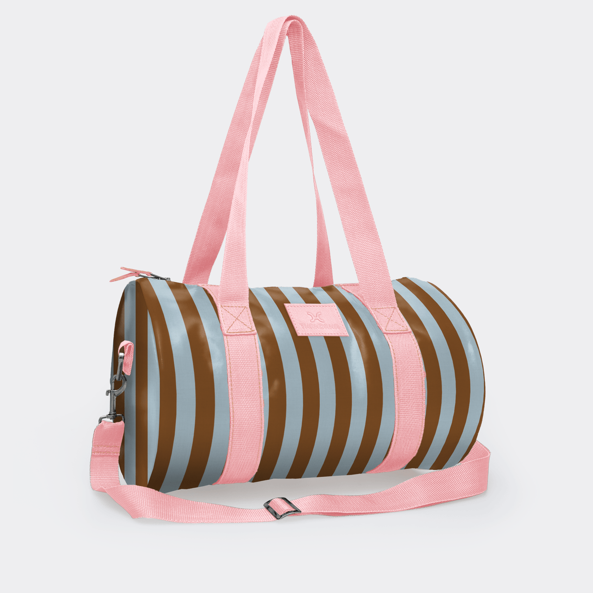 Thandana Laminated Fabric Sports & Gym Bag - Pink Trim - KaryKase
