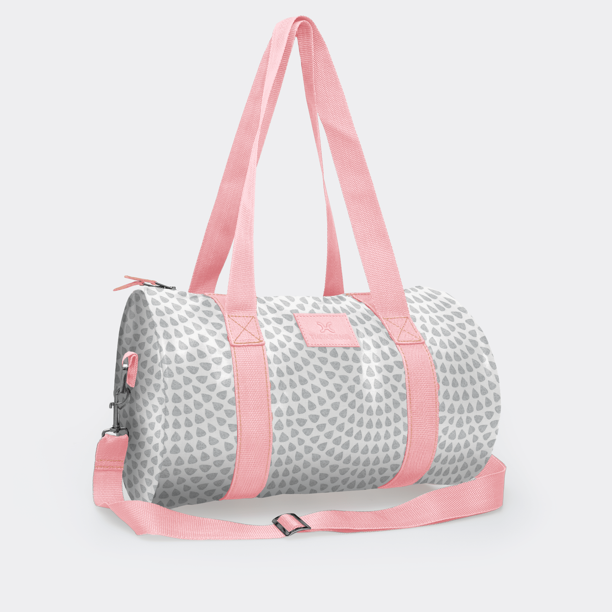 Thandana Laminated Fabric Sports & Gym Bag - Pink Trim - KaryKase