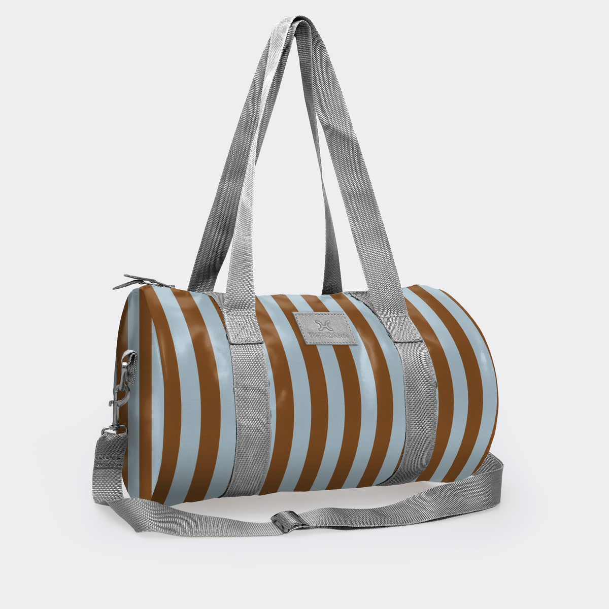 Thandana Laminated Fabric Sports & Gym Bag - Silver Trim - KaryKase