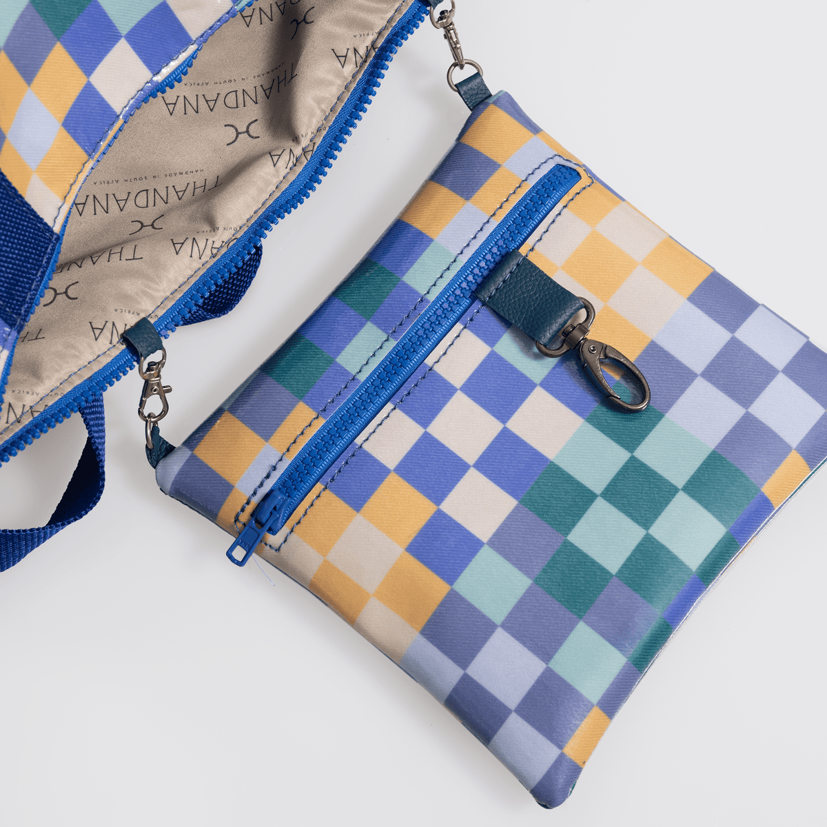 Thandana Laminated Fabric Sports & Gym Bag - Silver Trim - KaryKase