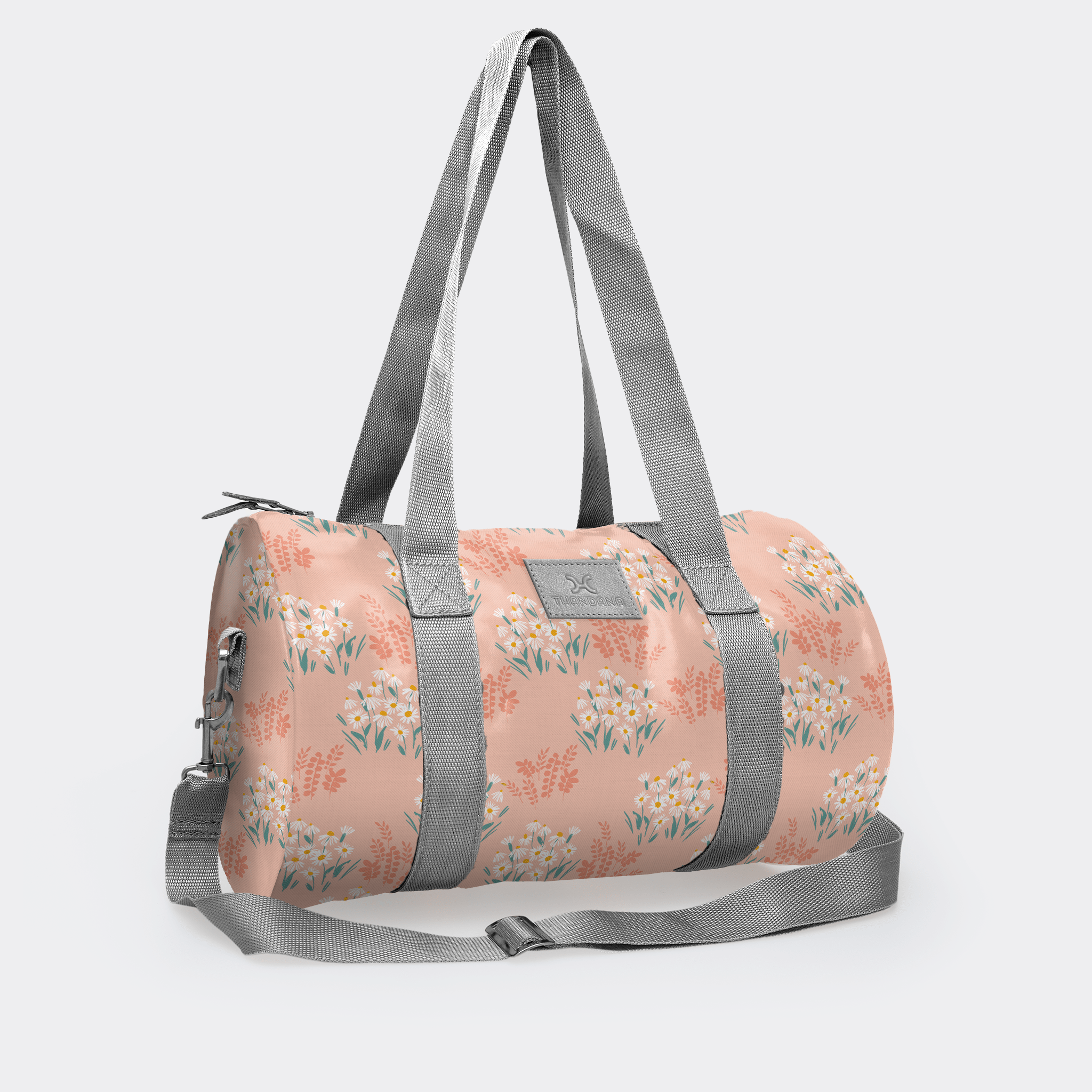 Thandana Laminated Fabric Sports & Gym Bag - Silver Trim - KaryKase