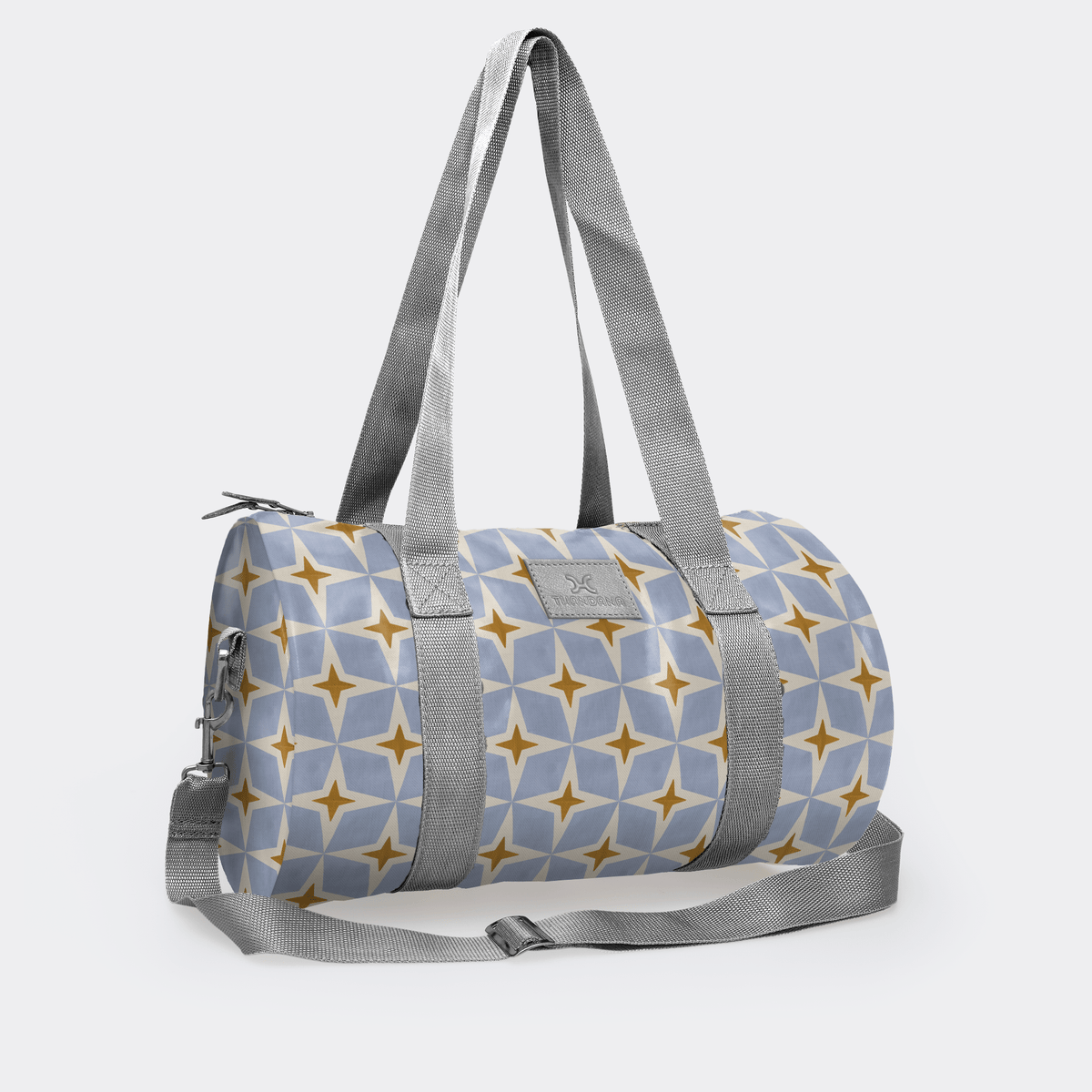 Thandana Laminated Fabric Sports & Gym Bag - Silver Trim - KaryKase
