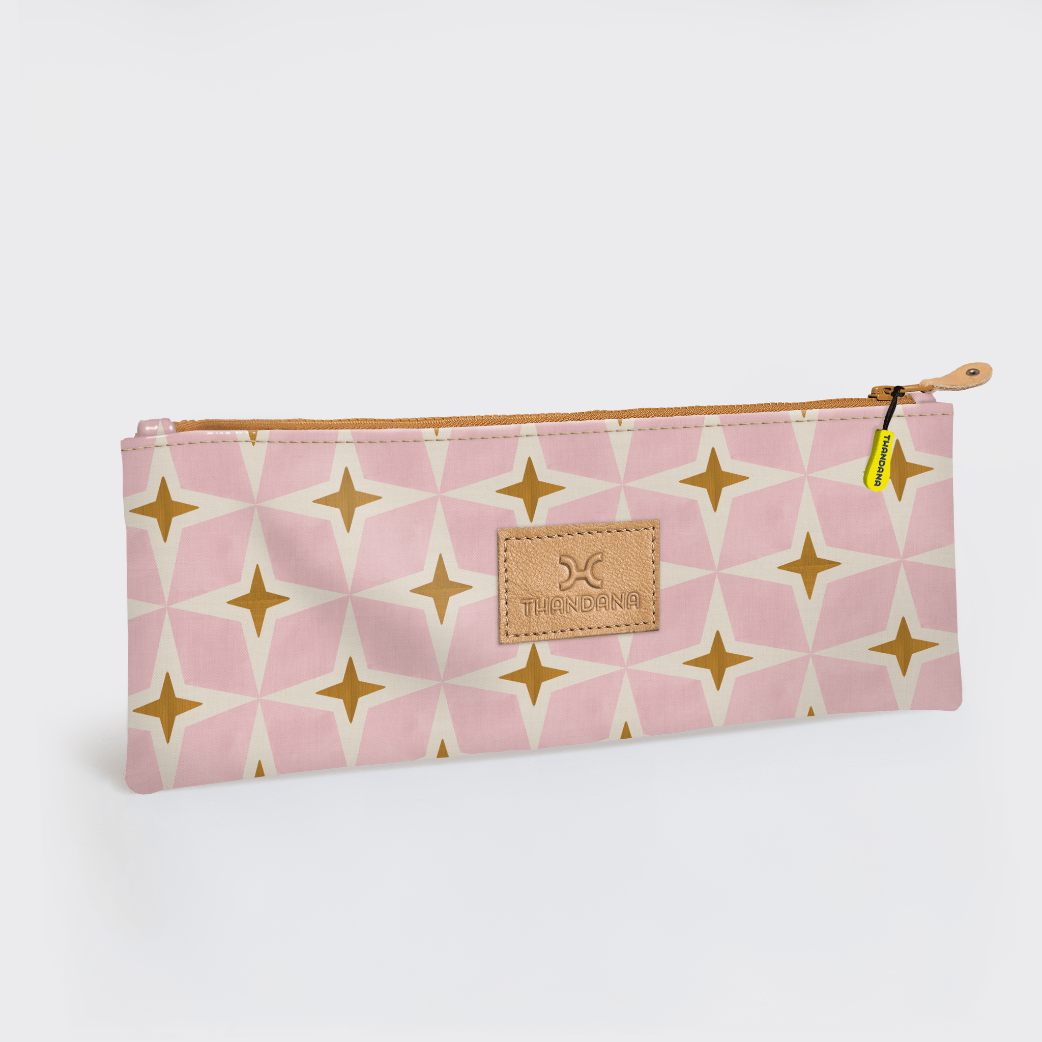 Thandana Laminated Fabric Triple Zip Pencil Case - KaryKase