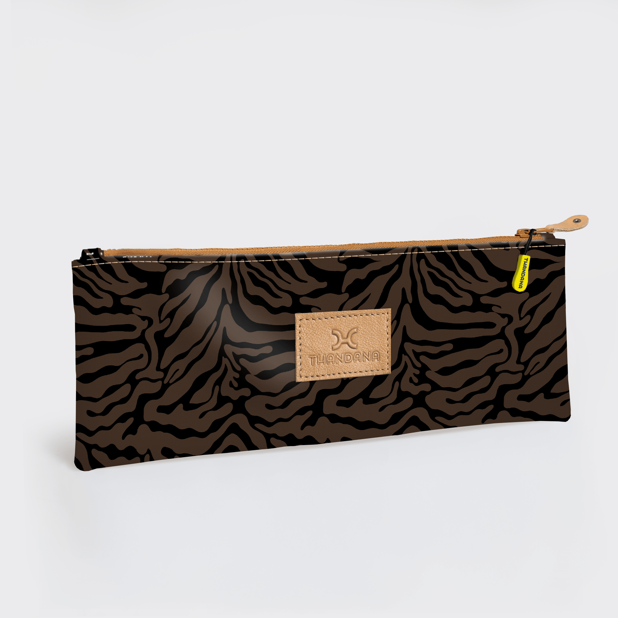 Thandana Laminated Fabric Triple Zip Pencil Case - KaryKase