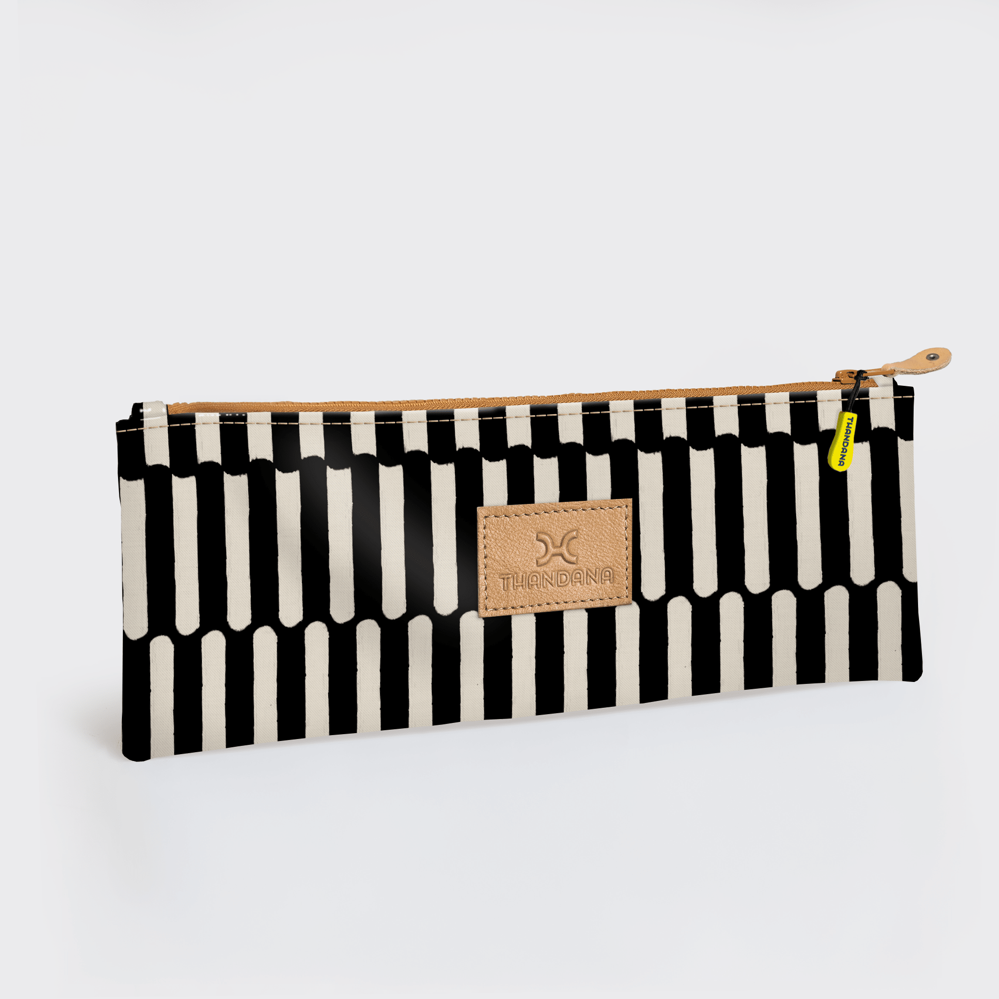 Thandana Laminated Fabric Triple Zip Pencil Case - KaryKase
