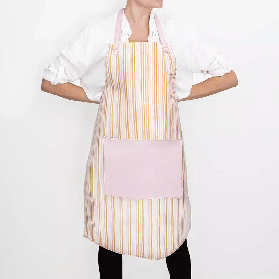 Thandana Laminated Fabric with Leather Pouch Apron | New Designs - KaryKase