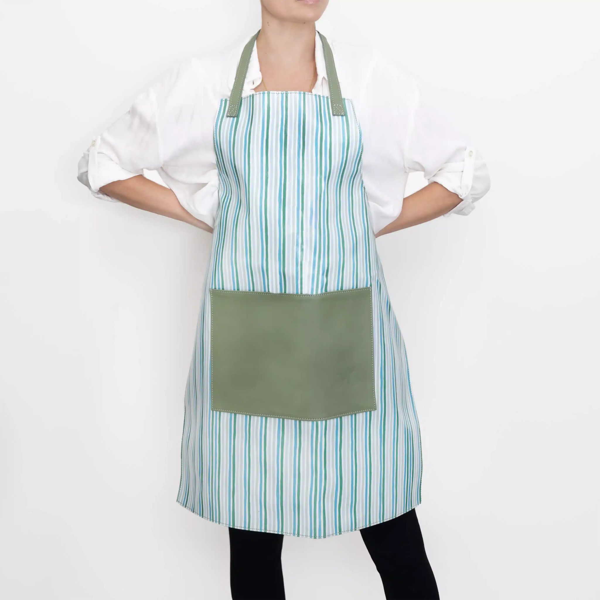 Thandana Laminated Fabric with Leather Pouch Apron | New Designs - KaryKase