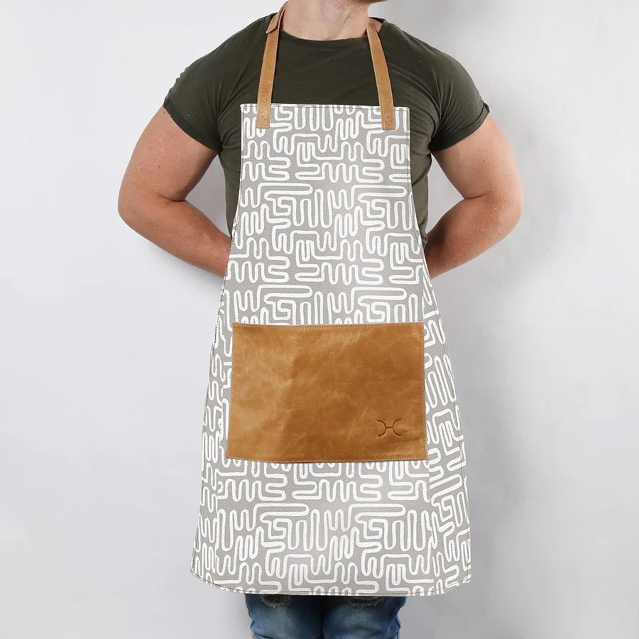 Thandana Laminated Fabric with Leather Pouch Apron | New Designs - KaryKase