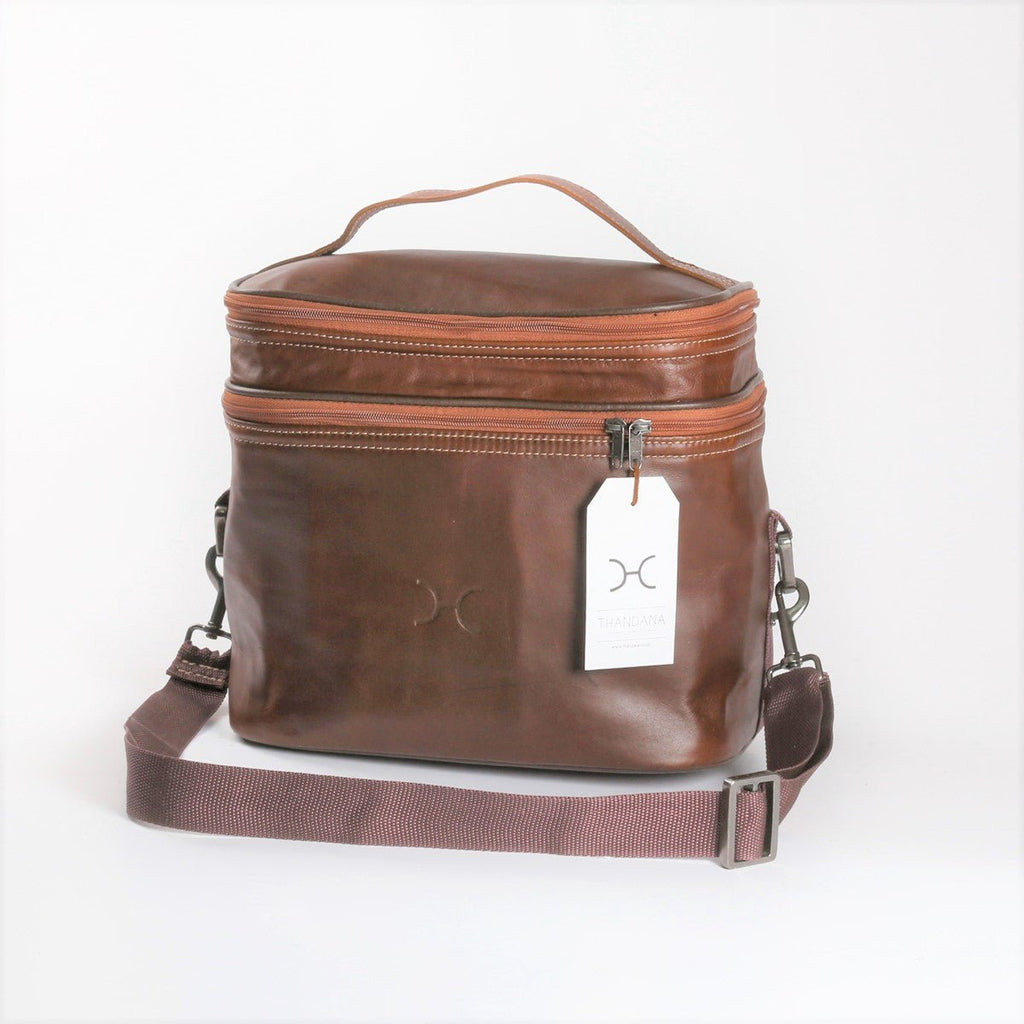 Thandana Leather Double Decker Cooler Bag - KaryKase