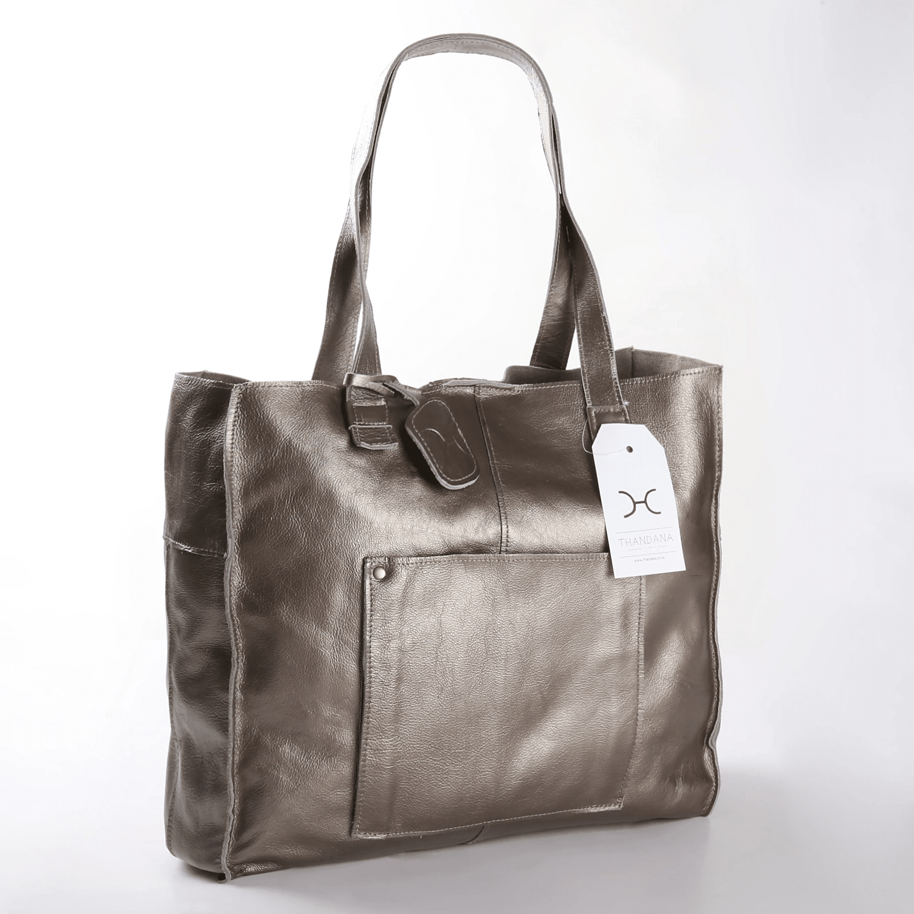 Thandana Leather Laptop Tote Handbag - KaryKase