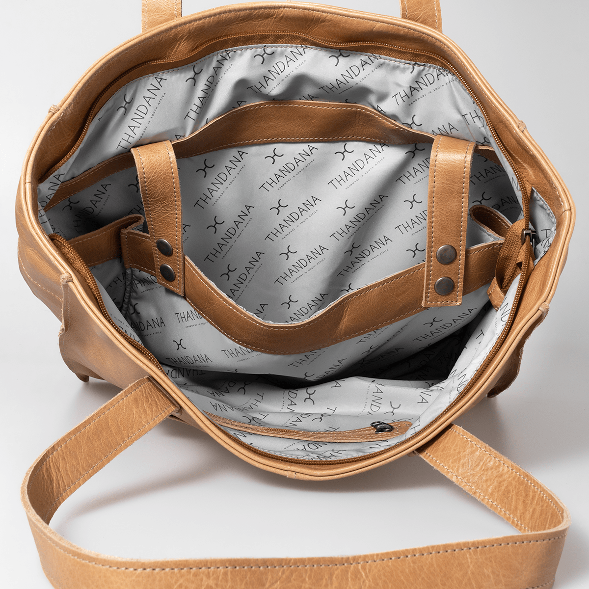 Thandana Leather Laptop Tote Handbag - KaryKase
