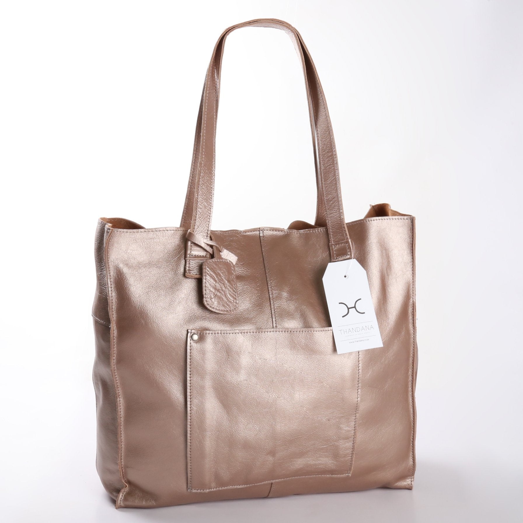 Thandana Leather Laptop Tote Handbag - KaryKase