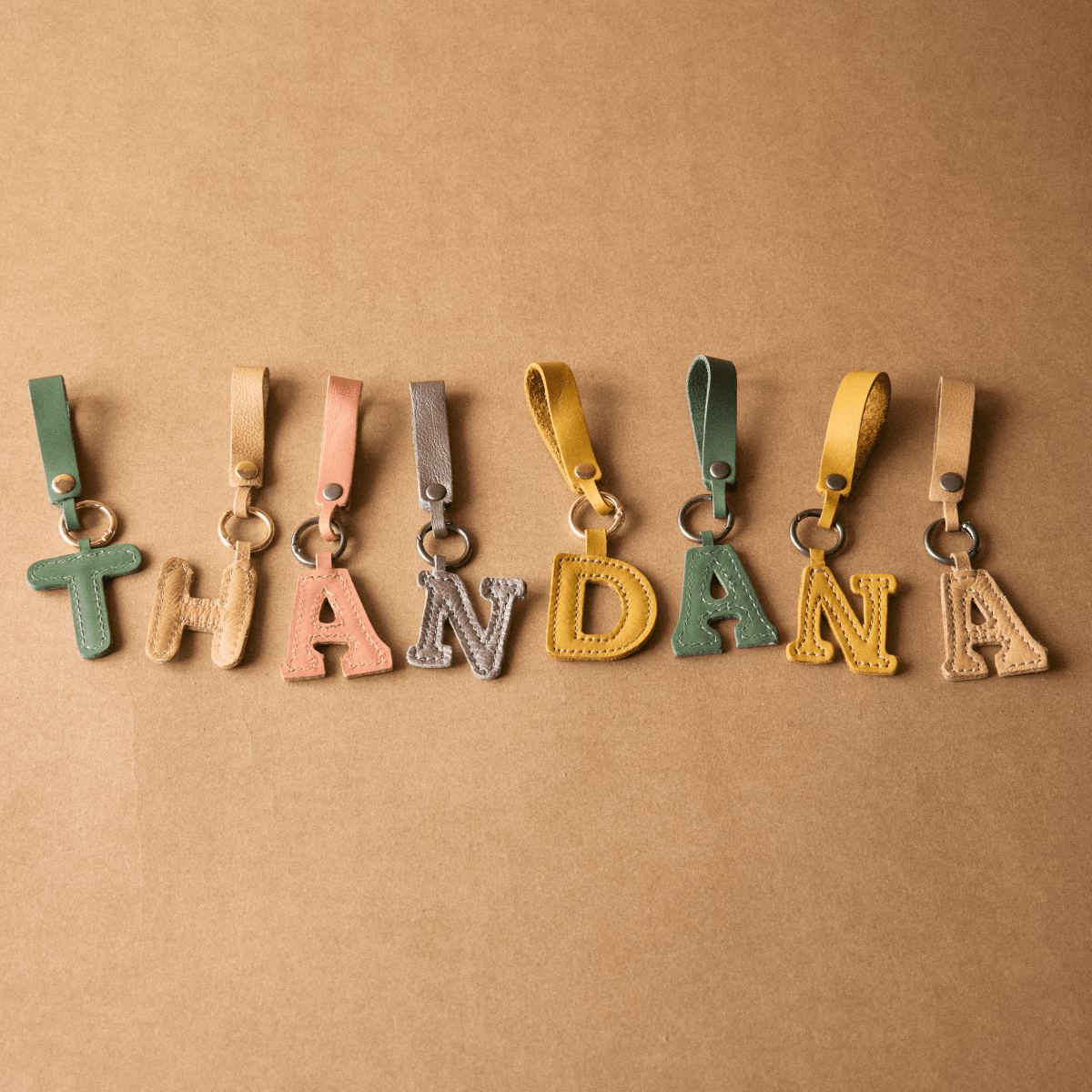 Thandana Leather Letter Key Ring - KaryKase