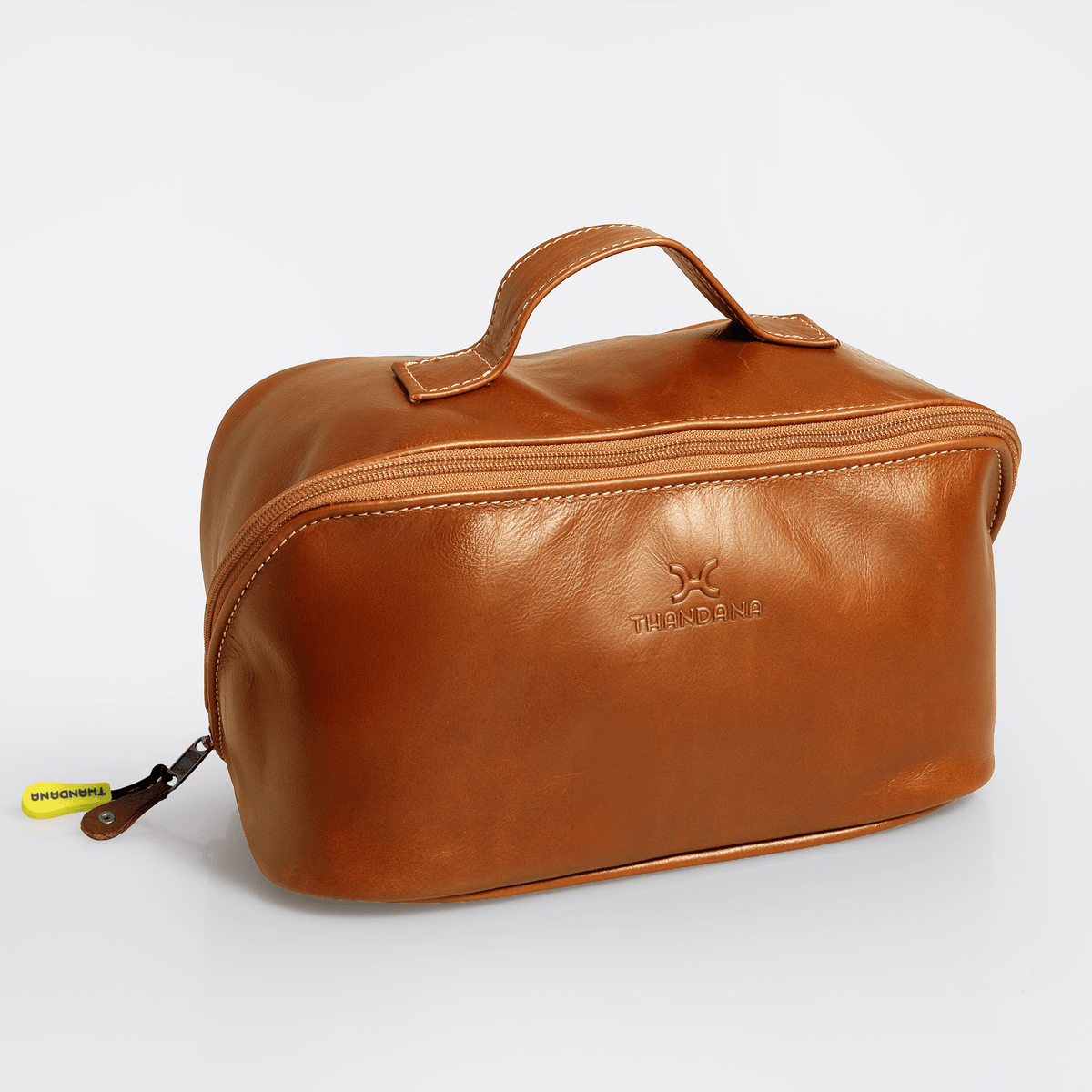 Thandana Leather Side Mouth Maxi Vanity Bag - KaryKase