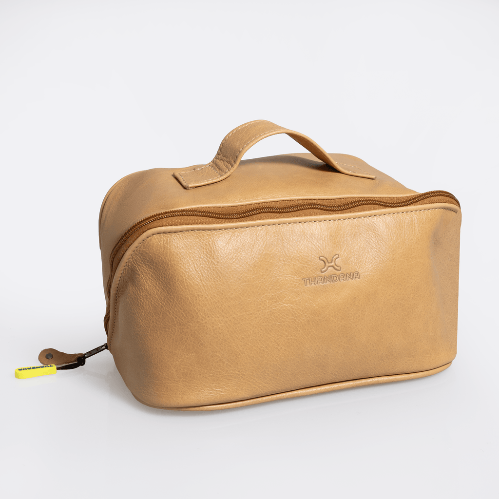 Thandana Leather Side Mouth Maxi Vanity Bag - KaryKase