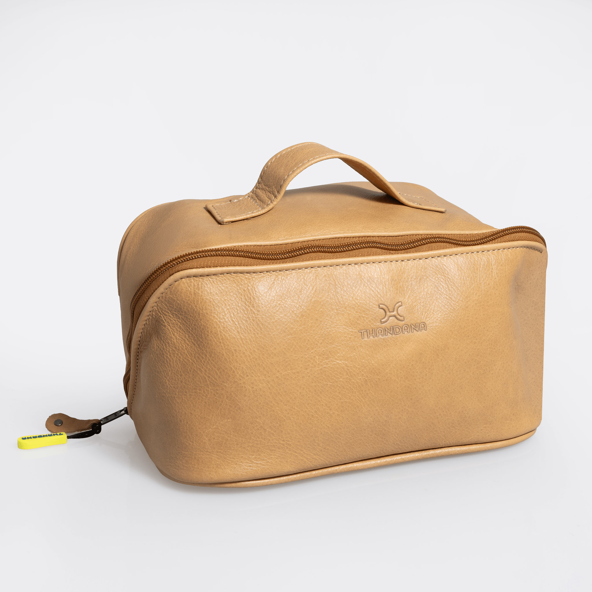 Thandana Leather Side Mouth Maxi Vanity Bag - KaryKase