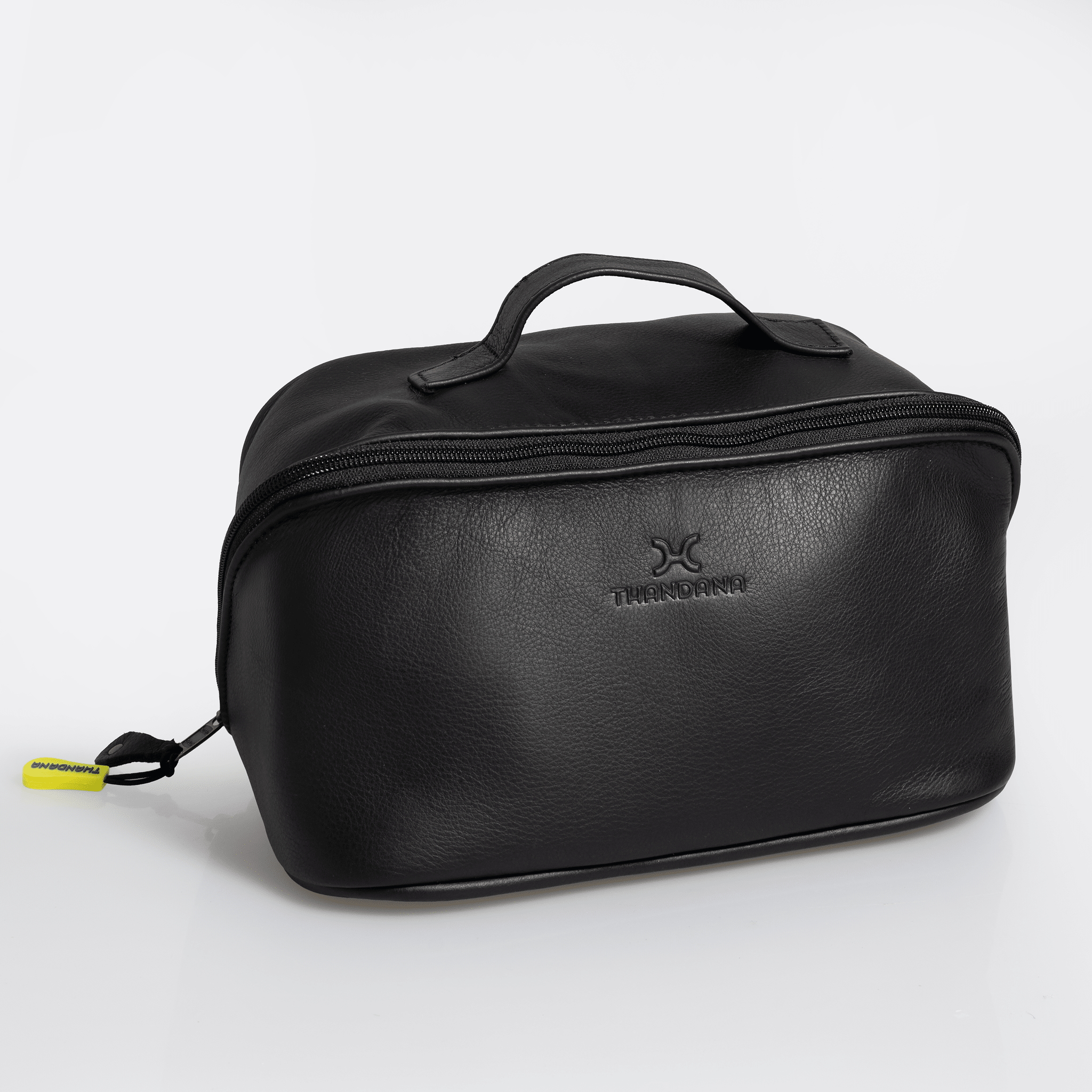 Thandana Leather Side Mouth Maxi Vanity Bag - KaryKase