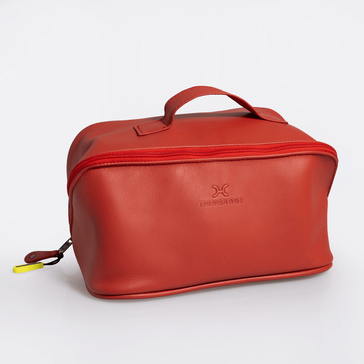 Thandana Leather Side Mouth Maxi Vanity Bag - KaryKase