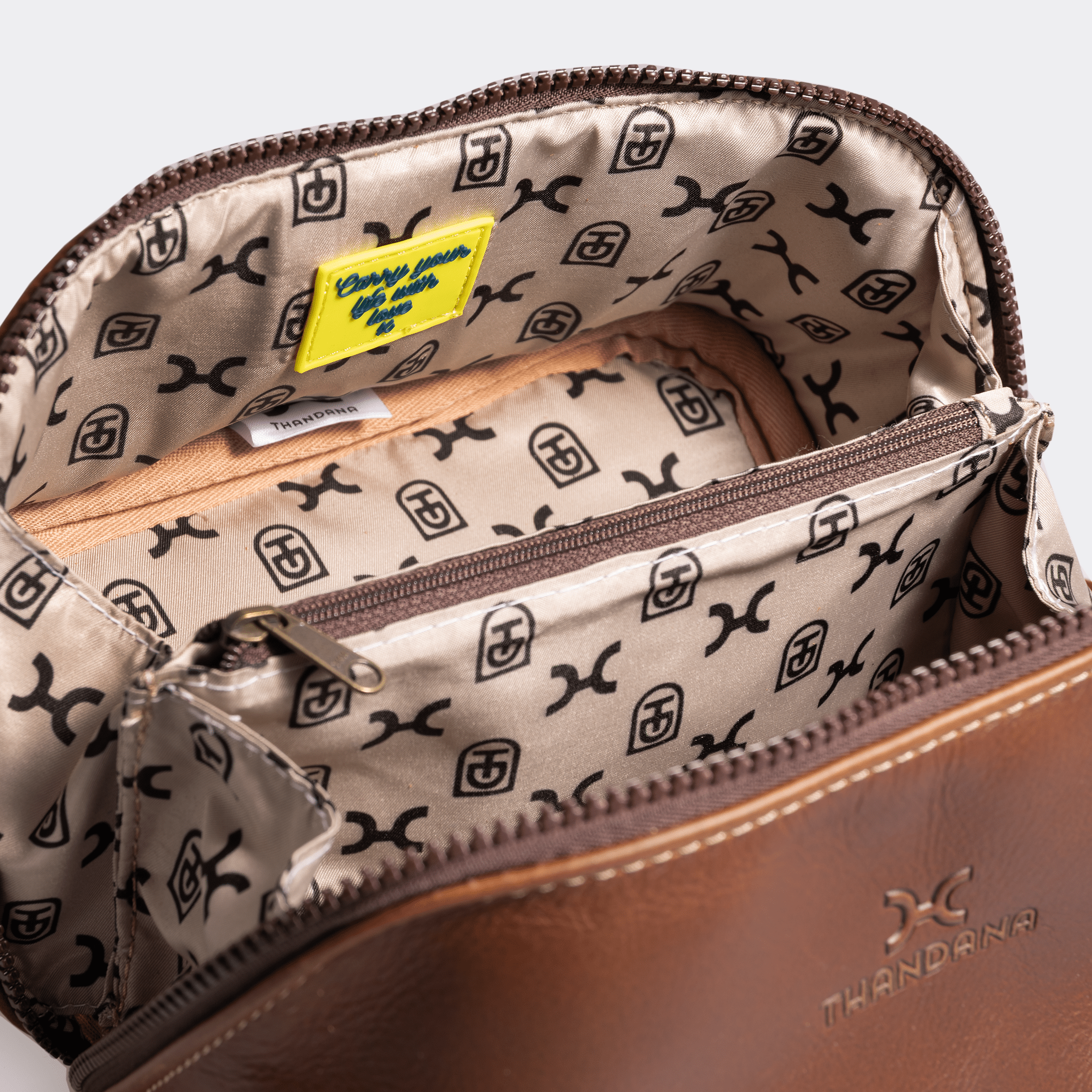 Thandana Leather Side Mouth Vanity Bag - KaryKase