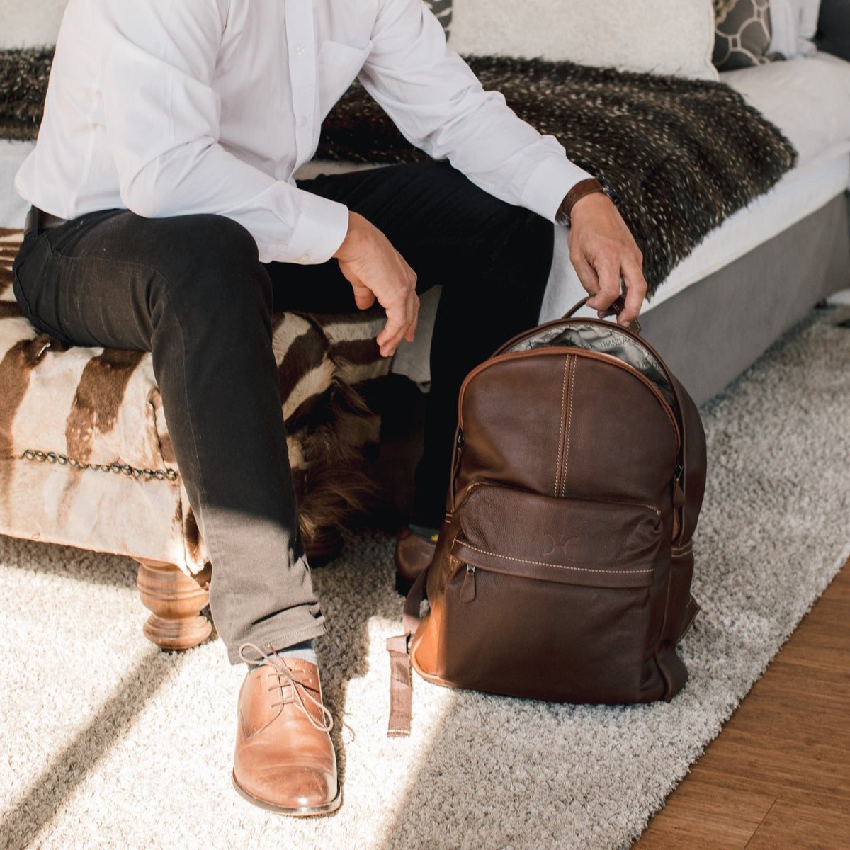 Thandana Leather Travel Backpack - KaryKase