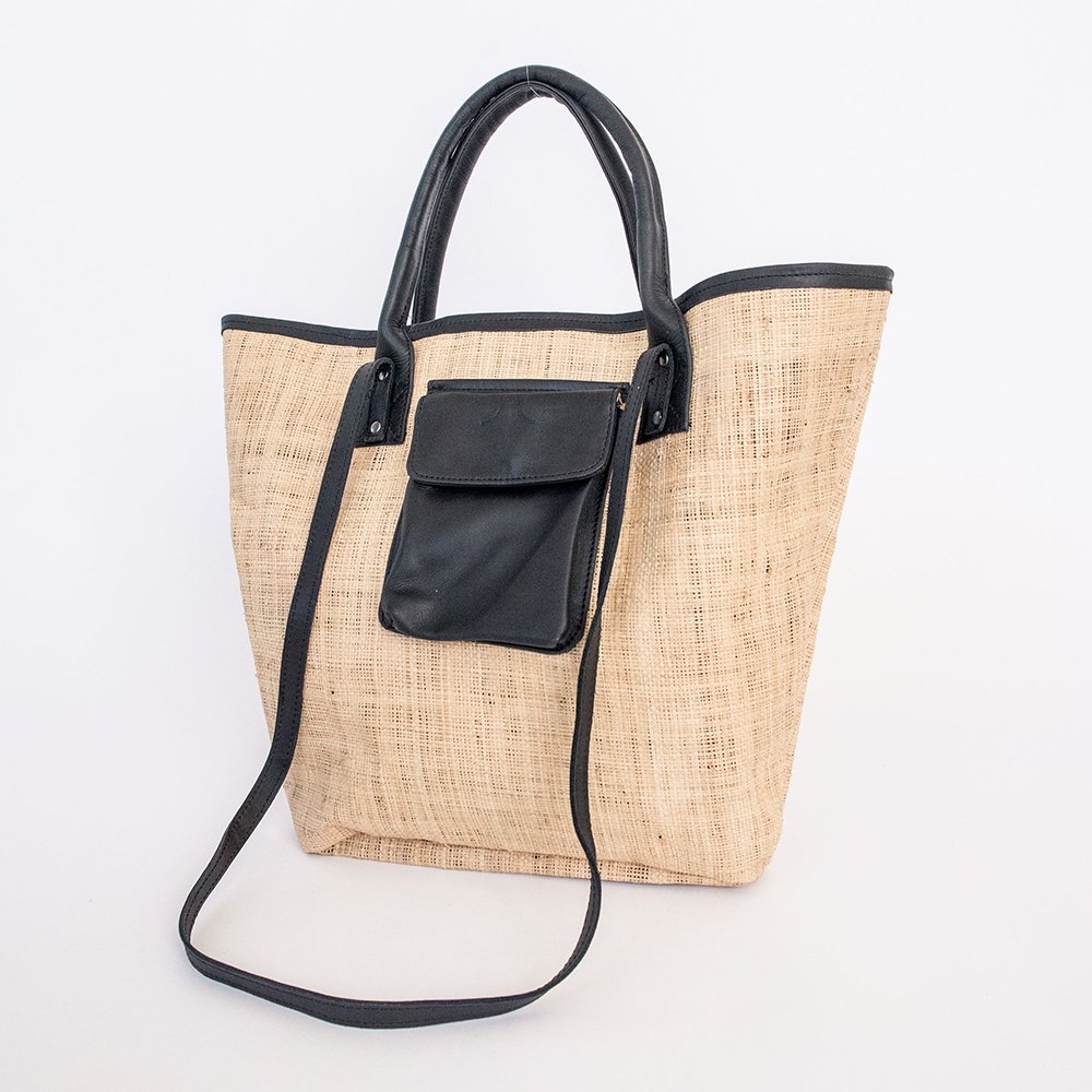 Thandana Maia Weave & Leather Beach Bag - KaryKase