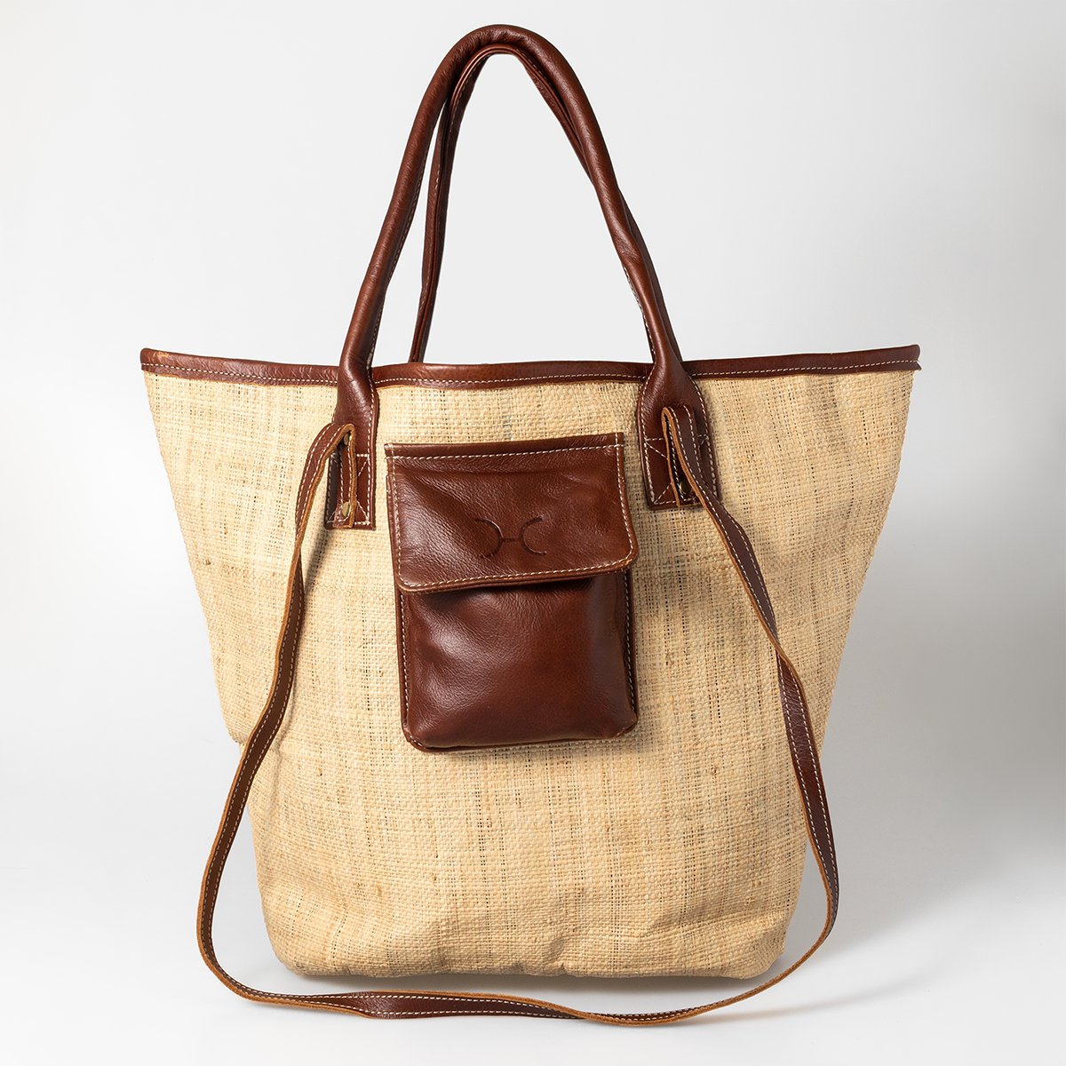 Thandana Maia Weave & Leather Beach Bag - KaryKase