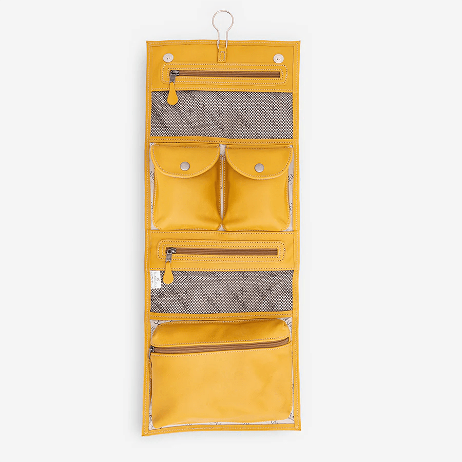 Thandana Roll Up Leather Toiletry Bag With Hook - KaryKase