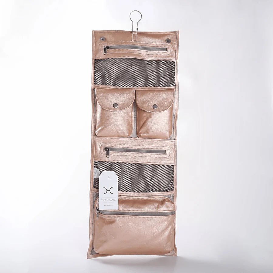 Thandana Roll Up Leather Toiletry Bag With Hook - KaryKase