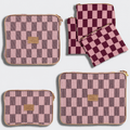 Thandana Travel Luggage Organiser Pods - 6 Piece Set | Checkmate - Cherry - KaryKase