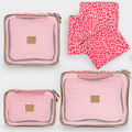 Thandana Travel Luggage Organiser Pods - 6 Piece Set | Cheetah - Pink - KaryKase