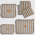 Thandana Travel Luggage Organiser Pods - 6 Piece Set | Coastal Stripe - Blue - KaryKase