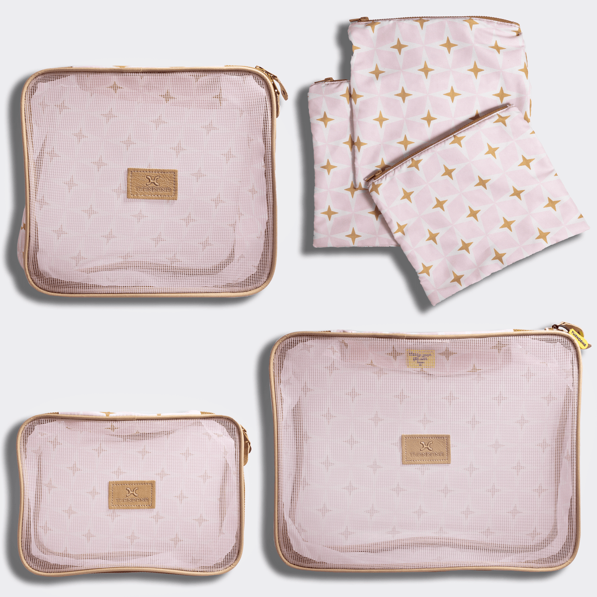 Thandana Travel Luggage Organiser Pods - 6 Piece Set | Nova - Blush - KaryKase