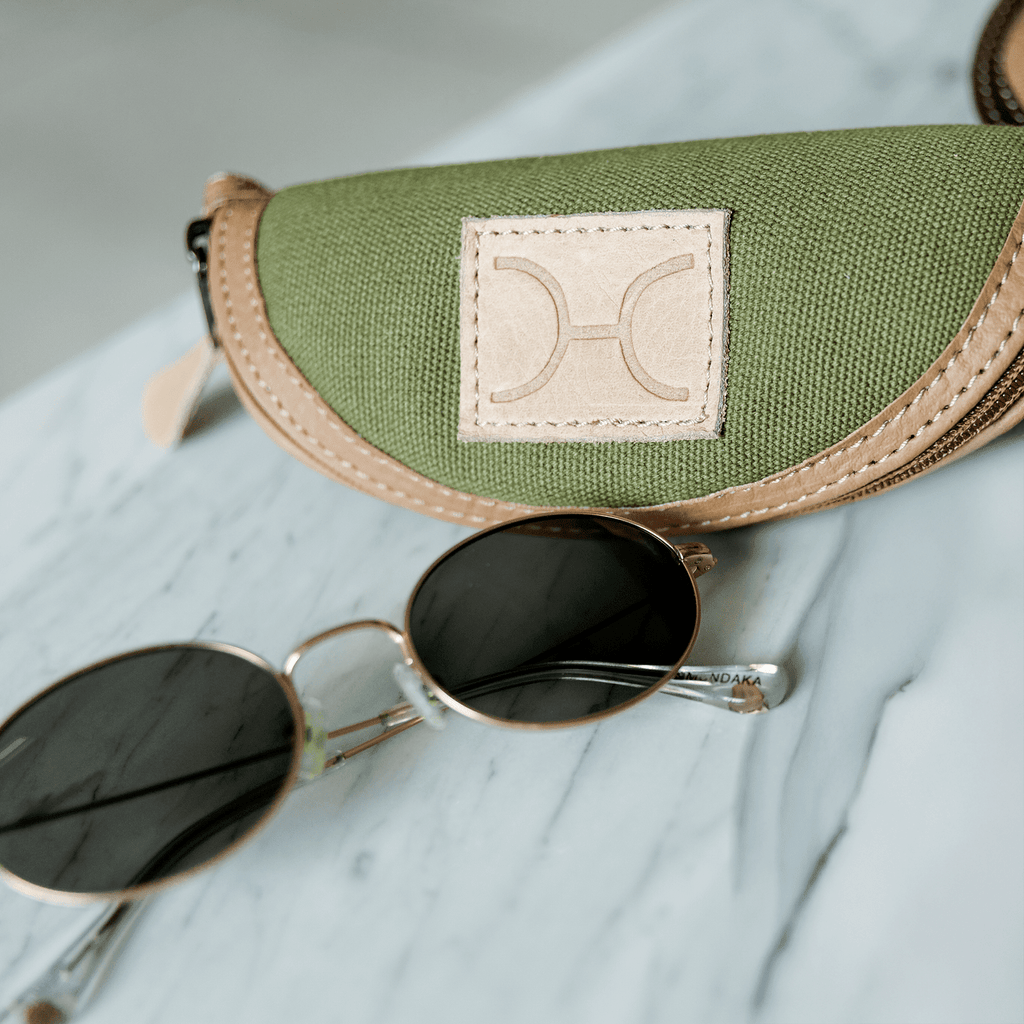 Thandana Wax Canvas & Leather Glasses Case - KaryKase