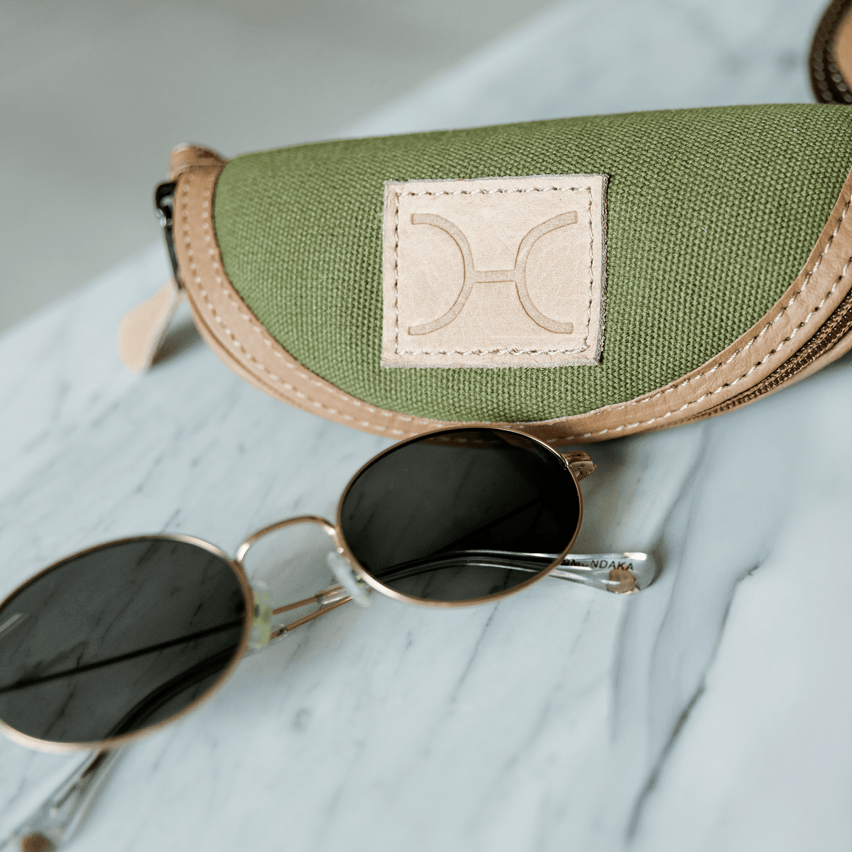 Thandana Wax Canvas & Leather Glasses Case - KaryKase